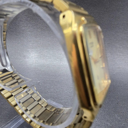 Citizen Tank Watch Men 26mm Gold Dial Gold Tone Rectangle 6030-S60201 PARTS4