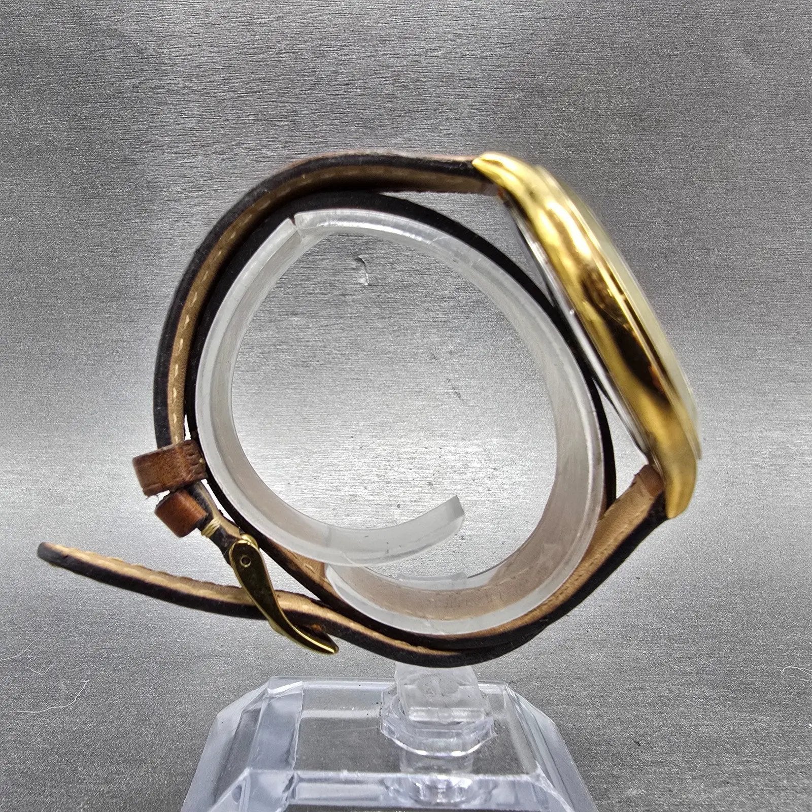 Michael kors Runway Watch Women 42mm Gold Dial Gold Tone Round MK-2256 New BattL8