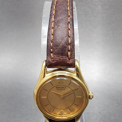 Seiko Watch Women 21mm Champagne Dial Gold Tone Round 4n000600 New Battery4