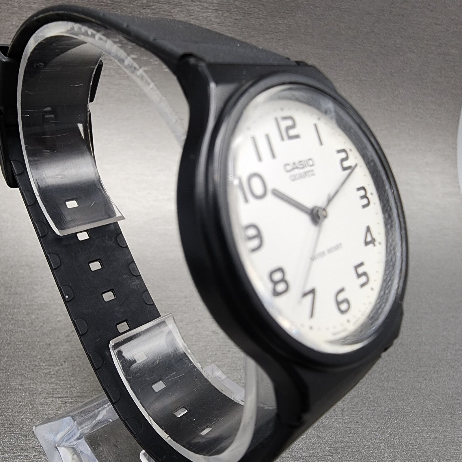 Casio Watch Men 34mm White Dial Black Tone Round MQ24 New Battery3