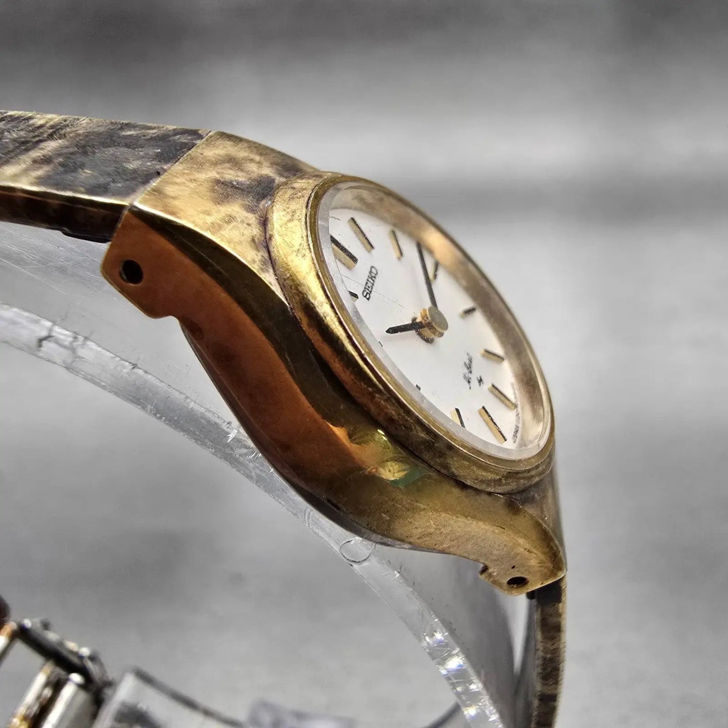 Seiko Hi Beat Watch Women 18mm White Dial Gold Tone Round 1120-0120 Manual Wind3