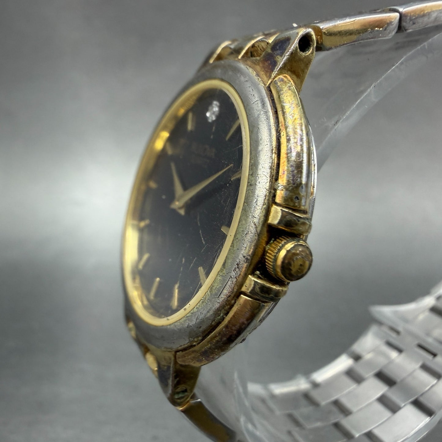 Bulova Watch Women 31mm Black Dial Two Tone Round 92N47 New Battery Vintage2