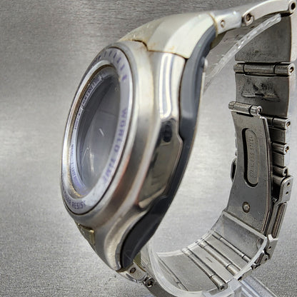 Casio Wave Ceptor Watch Women 37mm Digital Silver Tone Alarm Chrono New Battery