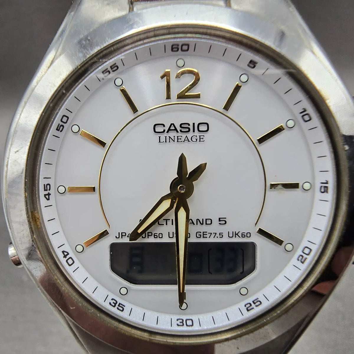 Casio Lineage LCW-M200 Watch Men 38mm White Dial Steel Analog Digital Solar JDM21