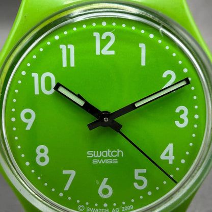 Swatch Lemongrass Watch Men 34mm Green Dial Green Tone Round GG204 New Battery1