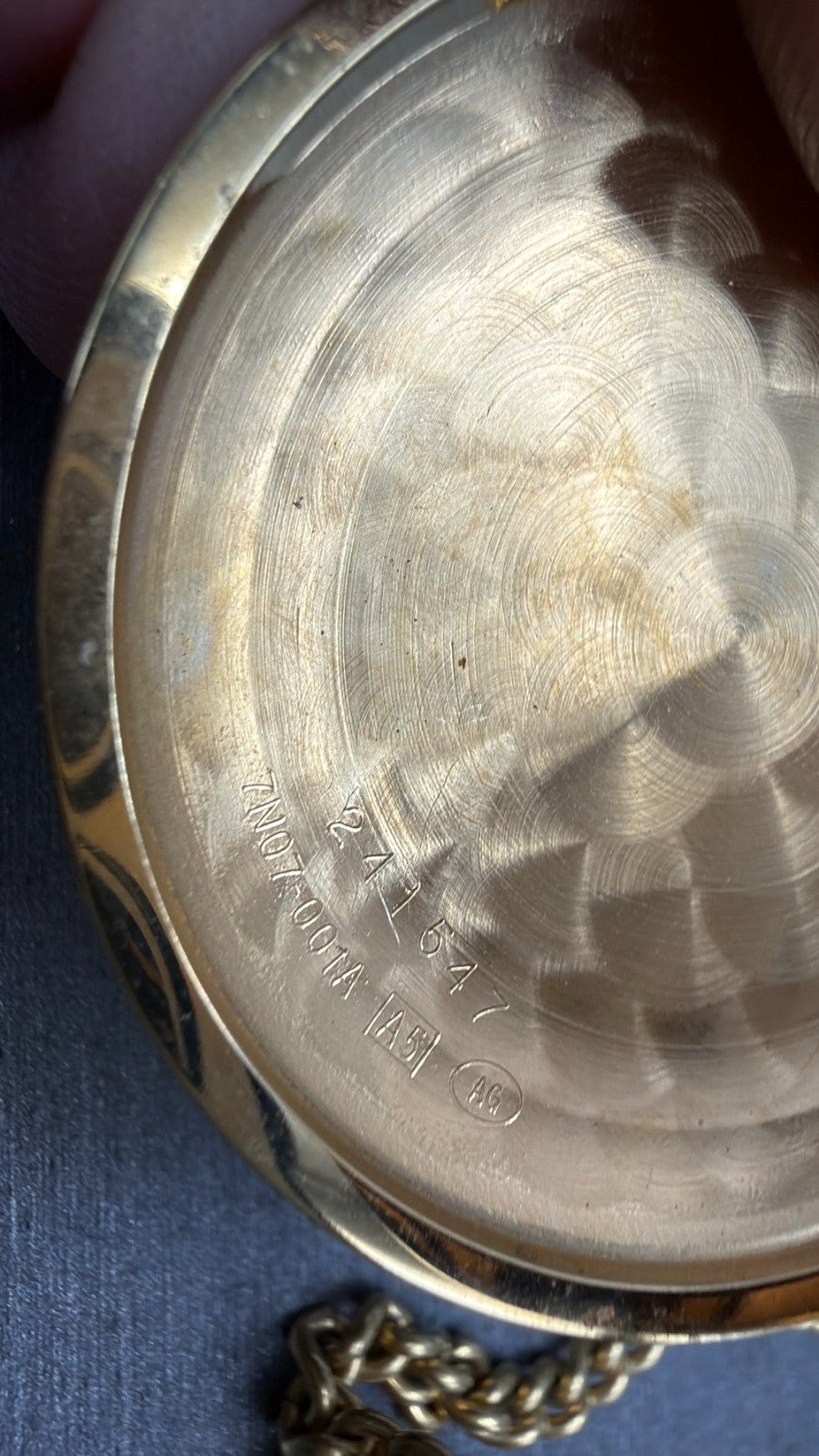 Seiko Pocket Watch Men 42mm Champagne Dial Gold Tone Round 7N07-001A New Battery9