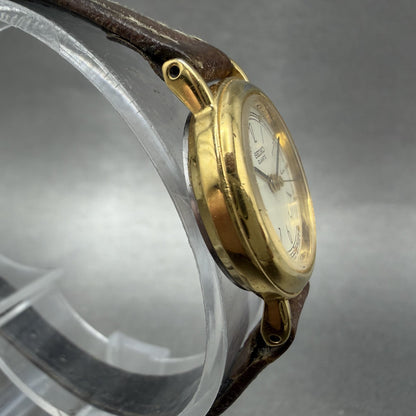 Seiko Watch Women 21mm Cream Dial Gold Tone Round 1N01-0E29 New Battery A3