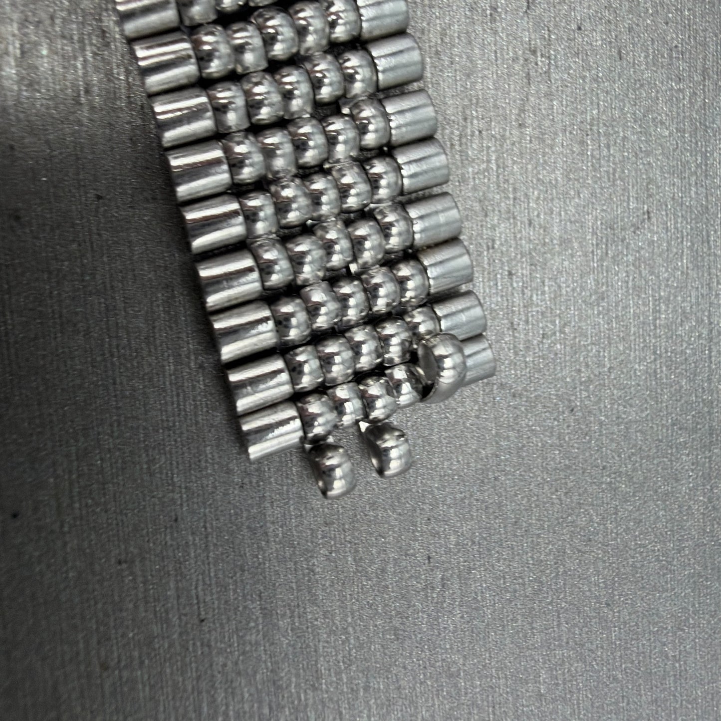 Seiko Beads Of Rice Bracelet 18mm Stainless Steel Japan Vintage NO ENDLINKS8