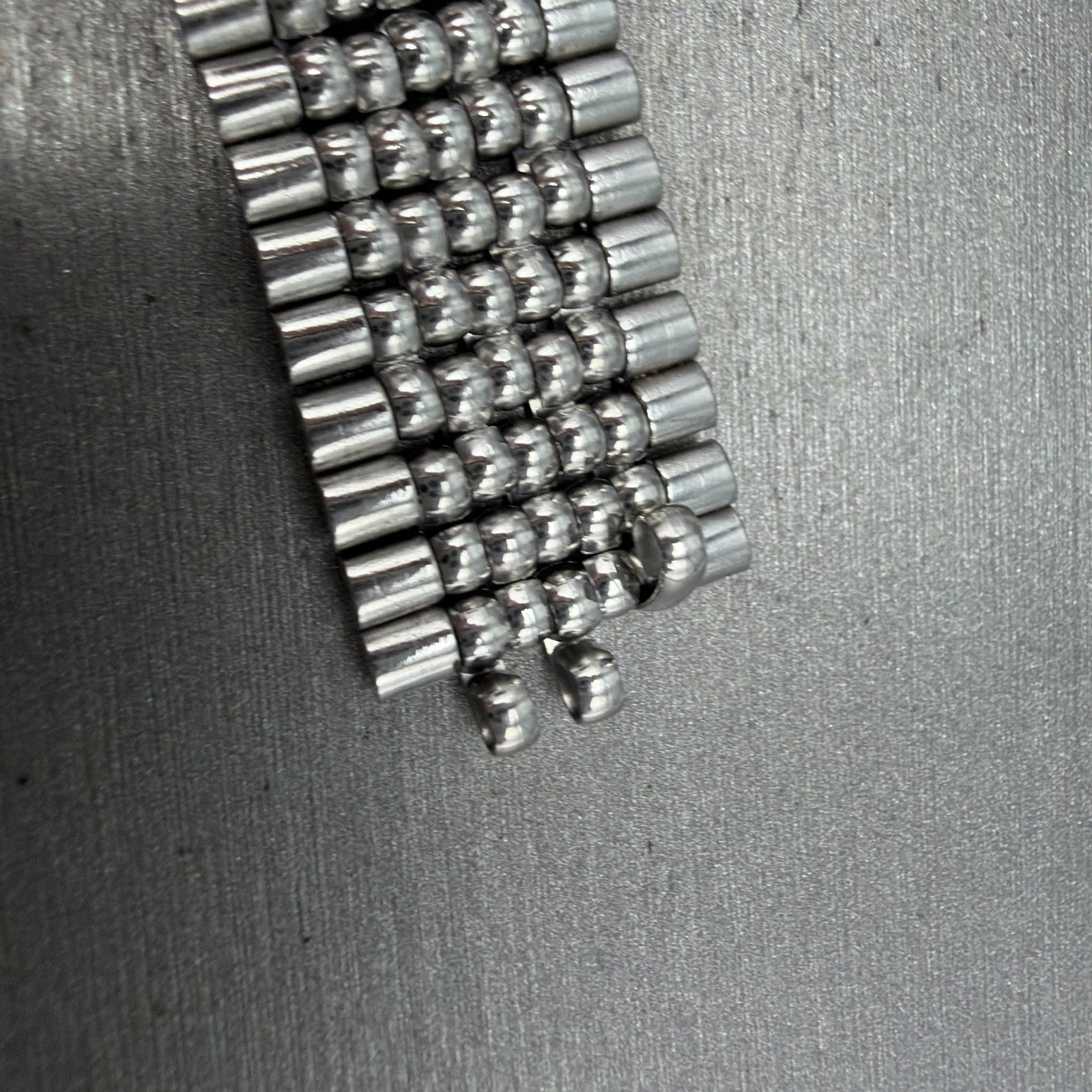 Seiko Beads Of Rice Bracelet 18mm Stainless Steel Japan Vintage NO ENDLINKS8