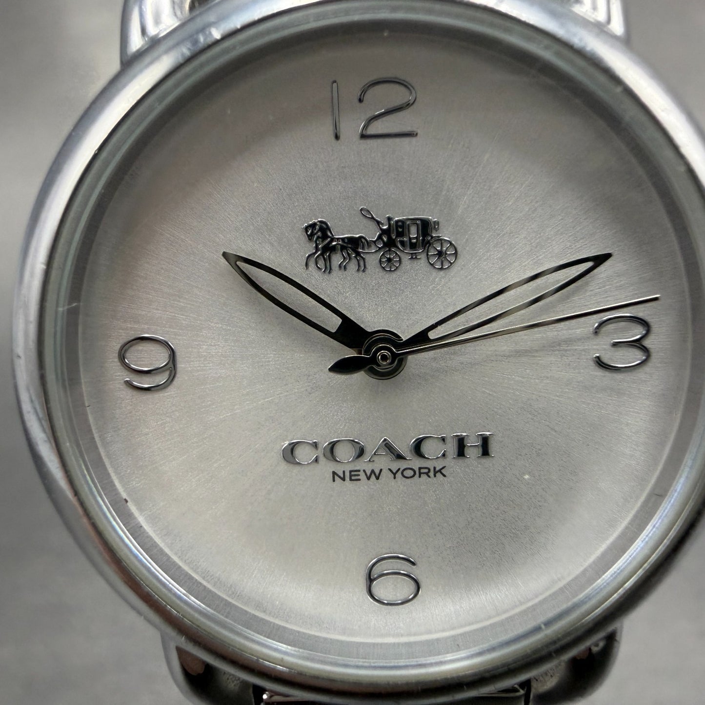 Coach Delancey Watch Women 28mm Silver Dial Steel Round  New Battery1