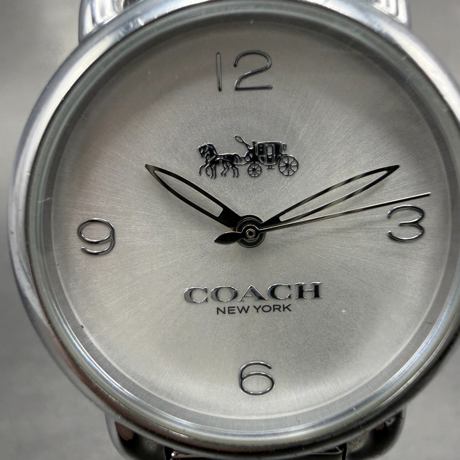 Coach Delancey Watch Women 28mm Silver Dial Steel Round  New Battery1