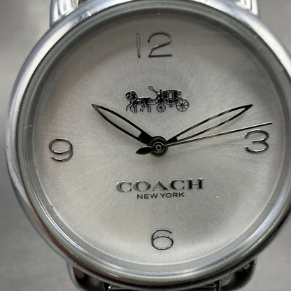 Coach Delancey Watch Women 28mm Silver Dial Steel Round  New Battery1