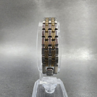 Seiko Tank Watch Women 16mm White Dial Two Tone Rectangle 1N010FH0 New Battery7