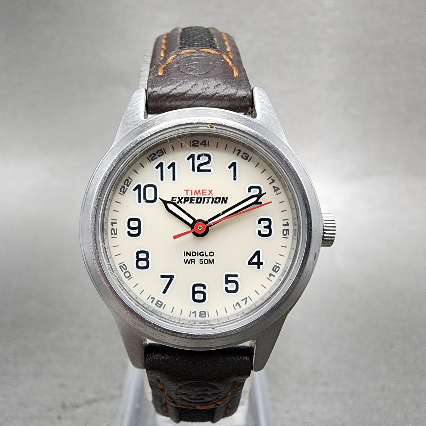 Timex Expedition Watch Women 26mm Cream Dial Silver Tone Round New Battery ABC120