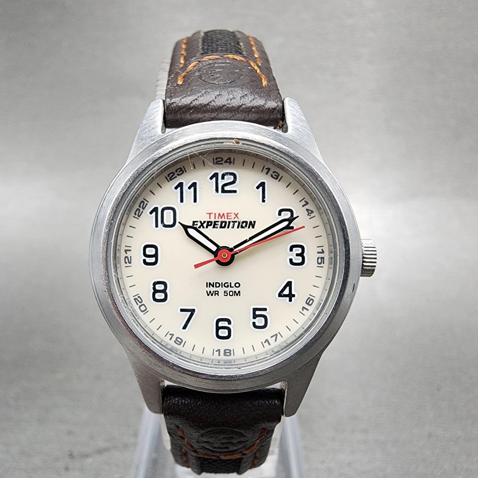 Timex Expedition Watch Women 26mm Cream Dial Silver Tone Round New Battery ABC120