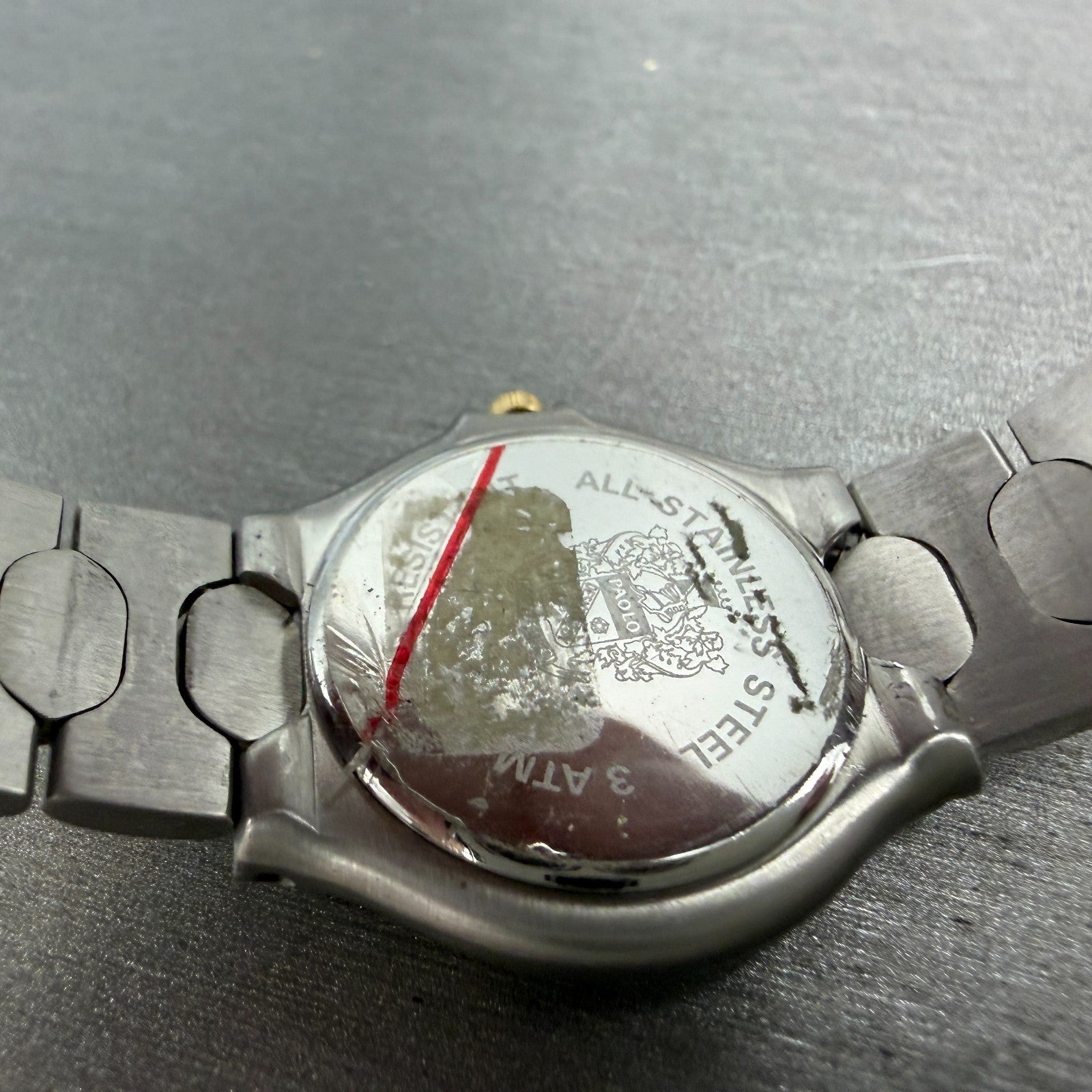 Paolo Gucci Watch Women 26mm White Dial Two Tone Round New battery NOS VTG9