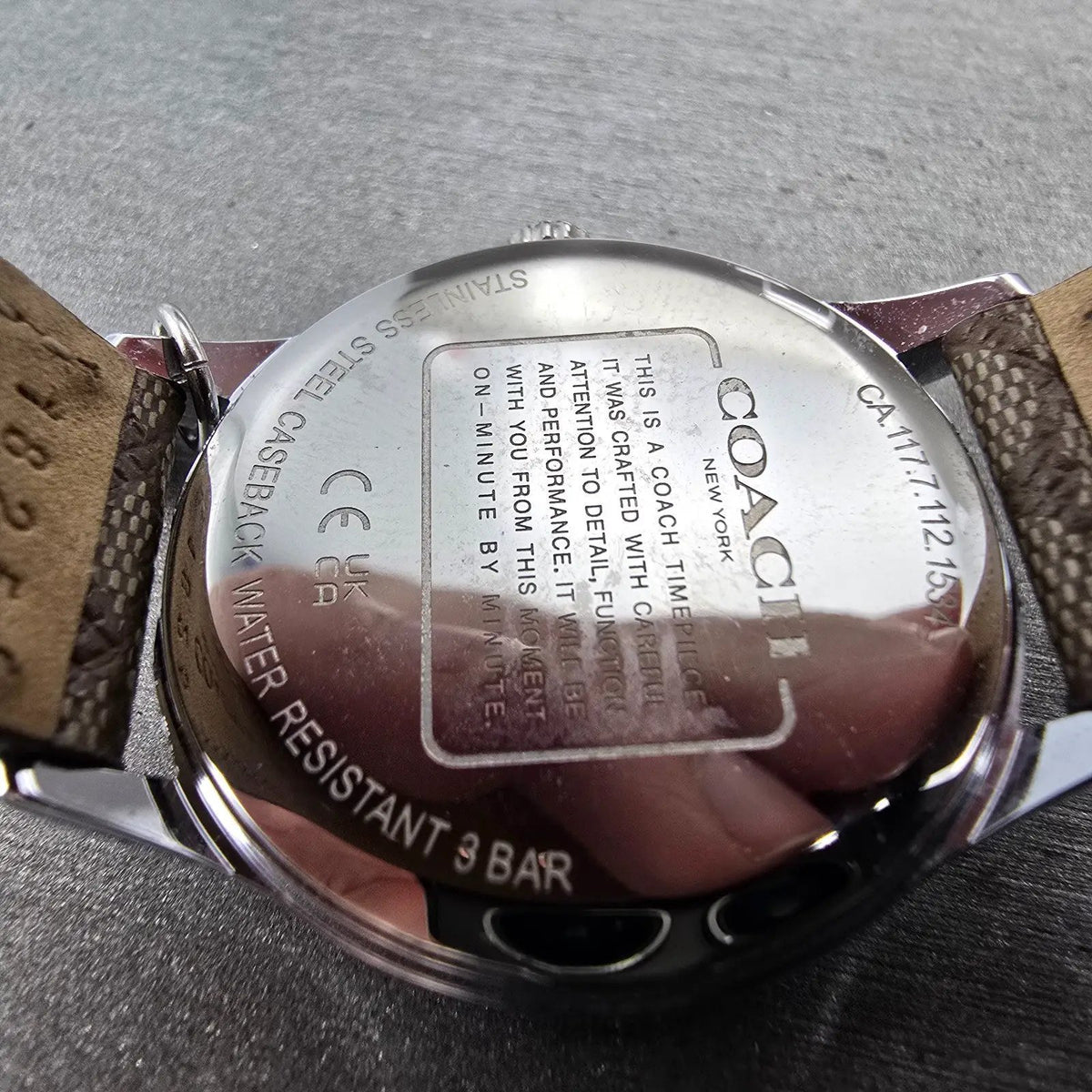 Coach Ruby Watch Women 32mm Cream Dial Silver Tone Round Leather Band New Batt9