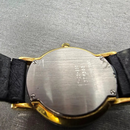 Movado Museum Watch Women 25mm Black Dial Gold Tone Round 87-24-855 New Battery9