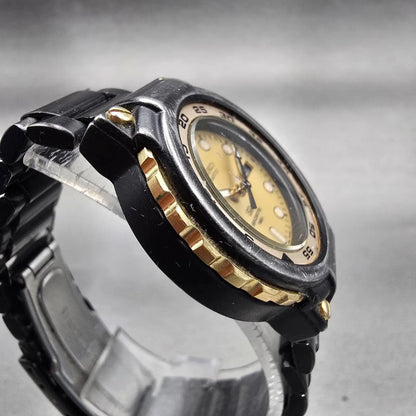 Seiko SQ Dive Watch Women 29mm Gold Dial Two Tone Daydate 3Y03-0059 New Battery3