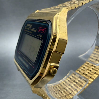 Casio Digital Watch Men 33mm Gold Tone Alarm Chrono Daydate A159WGE New Battery2