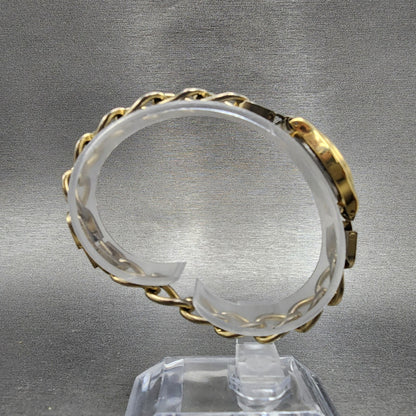 Seiko Watch Women 20mm White Dial Gold Tone Round 1N01-0E19 New Battery VTG