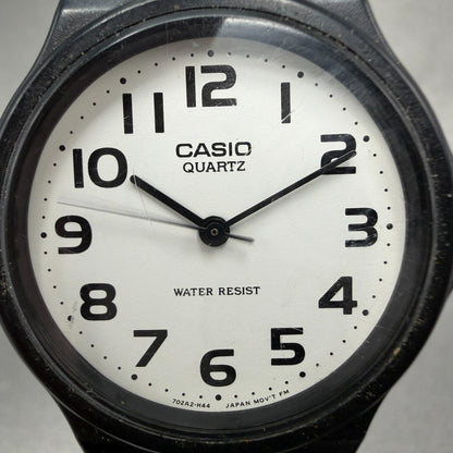 Casio Watch Unisex 34mm White Dial Black Tone Round MQ-24 New Battery1