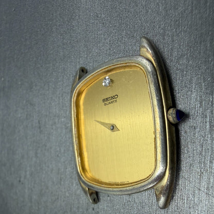 Seiko Watch Men 28mm Champagne Dial Gold Tone Rectangle 6020-5699 PARTS Vintage6