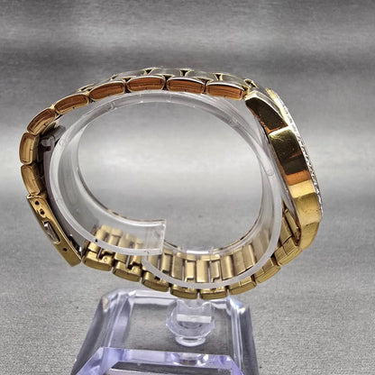 Citizen Watch Women 35mm Gold Dial Gold Tone Gemmed Round 1032-S086248 New Batt8