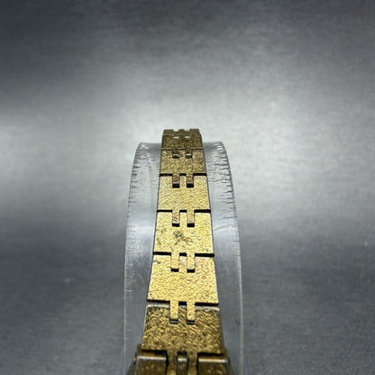Seiko Watch Women 17mm Black Dial Gold Tone Rectangle 7321-5399 New Battery BCD4