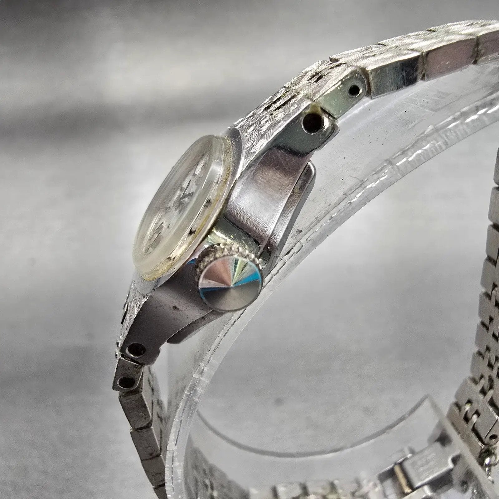 Seiko Watch Women 17mm Silver Dial Silver Tone Oval 11-7619 Manual Wind Runs VTG2