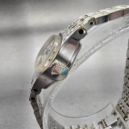 Seiko Watch Women 17mm Silver Dial Silver Tone Oval 11-7619 Manual Wind Runs VTG2