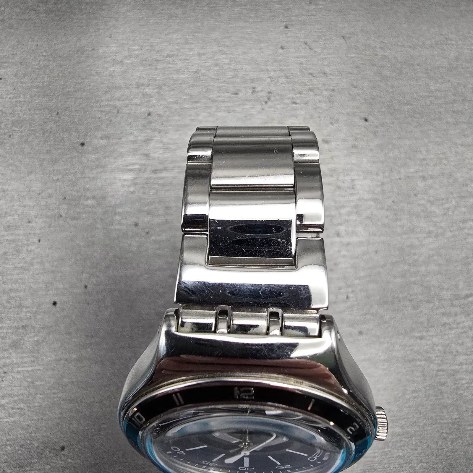 Swatch Irony Black Deceny Watch Men 37mm Black Dial Steel Daydate YGS749G NewBat4