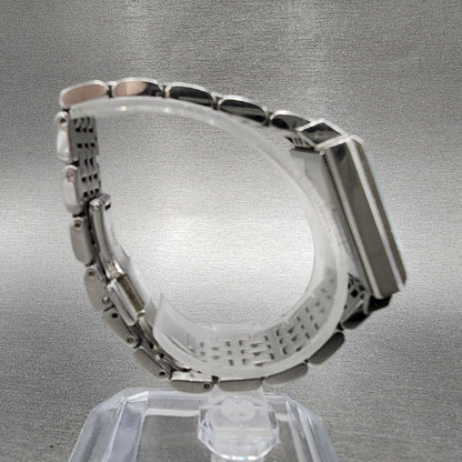 Burberry The City Tank Watch Women 24mm White Dial Steel Rectangle New Battery
