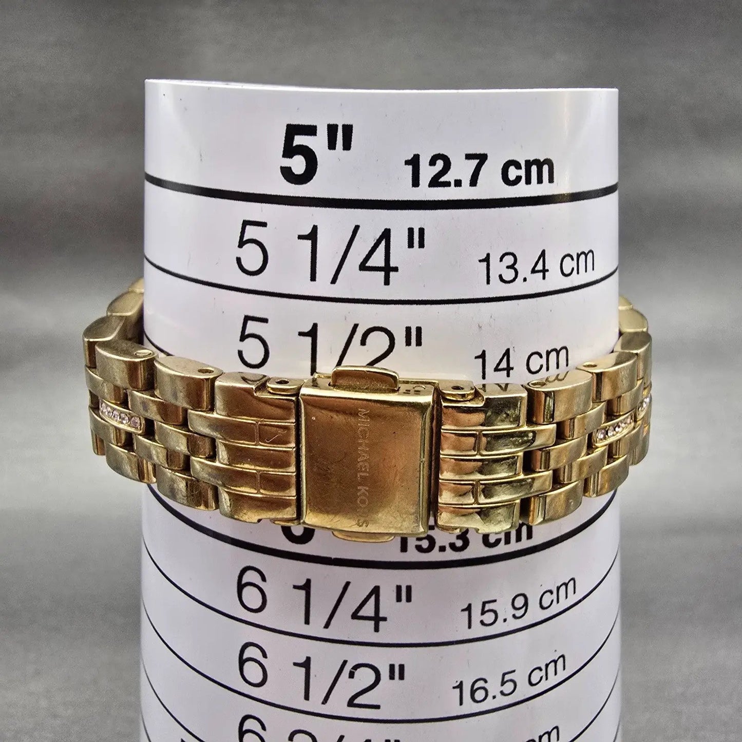 Michael Kors Cinthia Watch Women 33mm Gold Dial Gold Tone Gemmed MK3681 New Batt9
