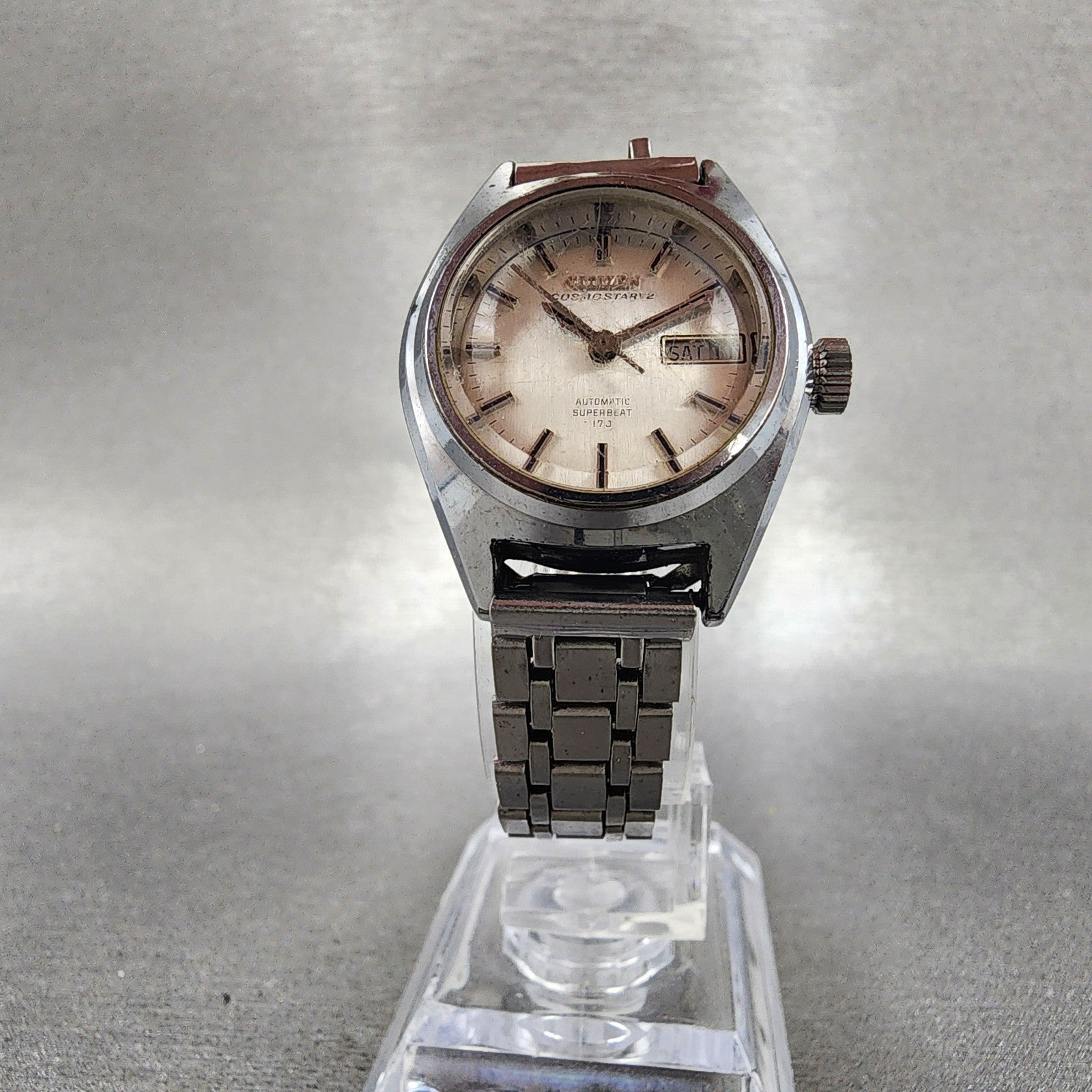 Citizen Cosmostar V2 Watch Women 25mm Silver Dial Steel Daydate Automatic PARTS6