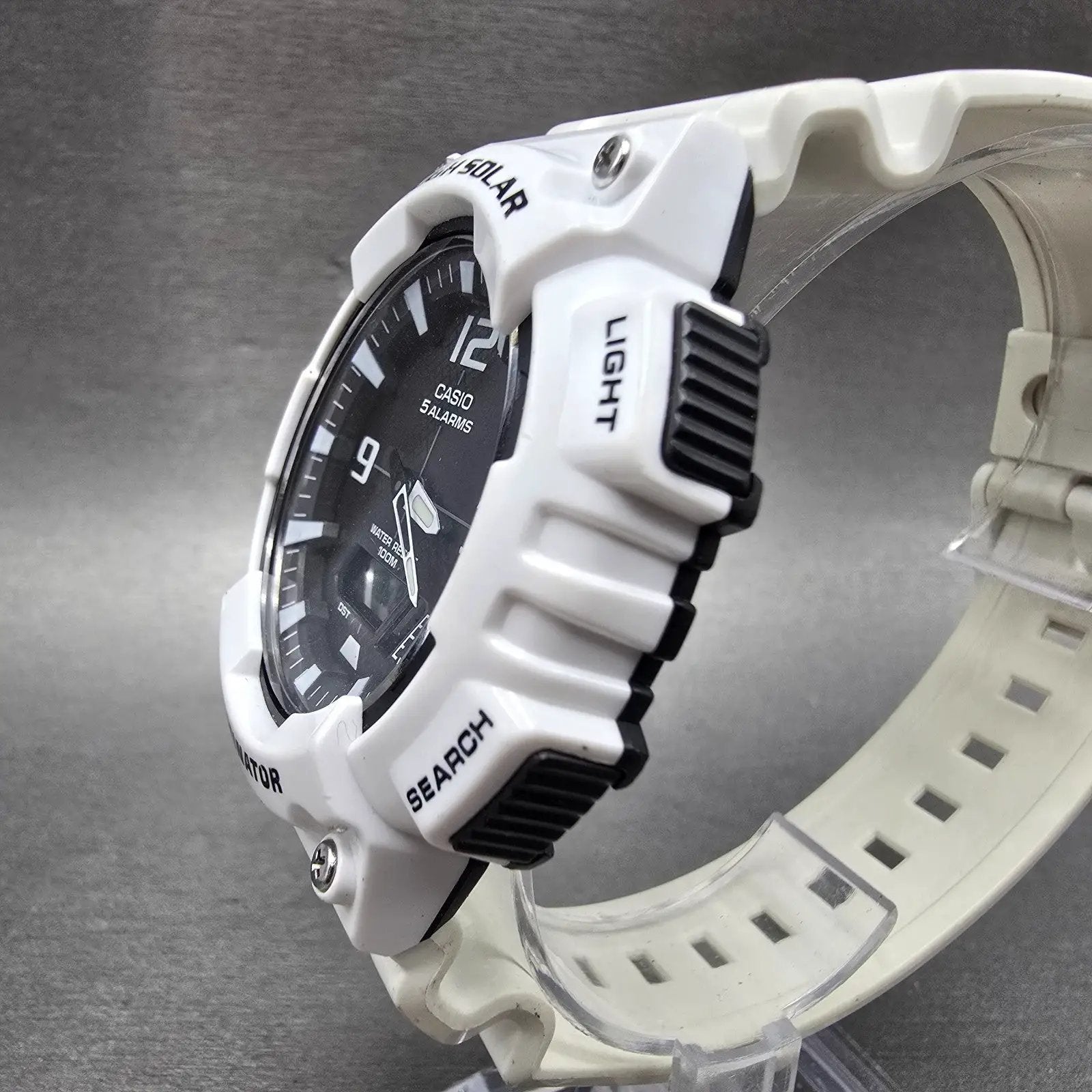 Casio AQ-S810W Watch Men 47m White  Black Alarm Chronograph Analog Digital Solar2