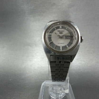 Seiko 5 Automatic Watch Women 25mm Silver Dial Steel Daydate 2906-0140 PARTS6