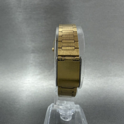 Seiko 5 Tank Watch Women 21mm Champagne Dial Gold Tone Date 2022-5000 NewBattery7