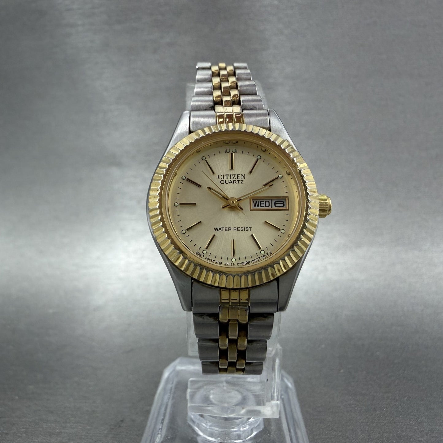 Citizen CQ Watch Women 25mm Champagne Dial Two Tone Daydate 6000-R00413 New Batt5