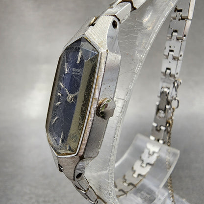 Seiko Watch Women 13mm Blue Dial Silver Tone 13205339 New Battery VTG2