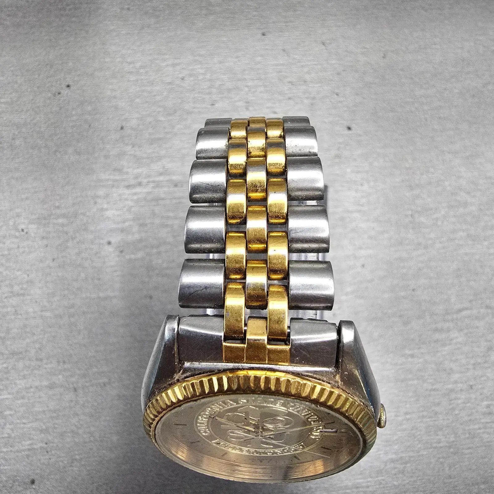 Seiko Watch Men 36mm Champagne Dial Two Tone Date Round 7N43-8111 CSUF New Batt4