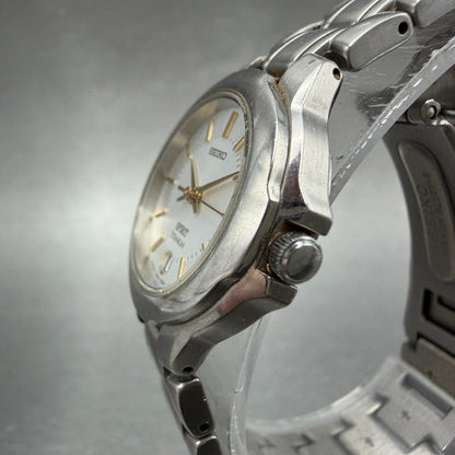 Seiko Spirit Watch Women 25mm Silver Dial Titanium Date 7N82-0380 New Battery2