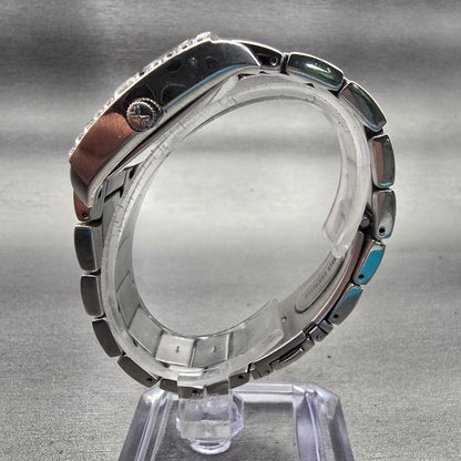 Skagen Watch Women 31mm MOP Dial Silver Tone Gemmed Rectangle N526SSX New Batt6