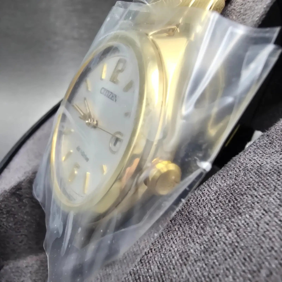 Citizen Chandler Eco-Drive Watch Men 41mm Silver Dial Gold Date AW1372-81A WBox2