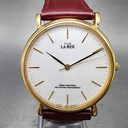 Citizen Club Lamar Watch Men 32mm White Dial Gold Tone Round 2830265343 New Bat1