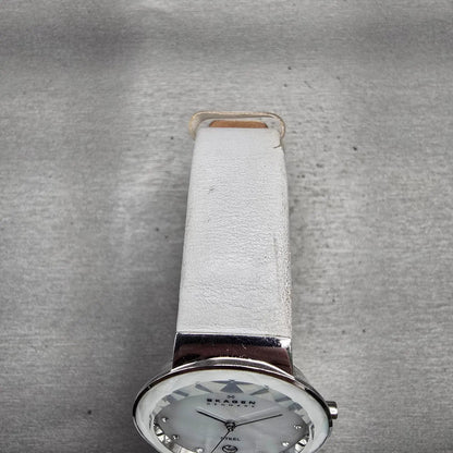 Skagen Watch Women 34mm MOP Dial Silver Tone Date Round SKW2036 New Battery4