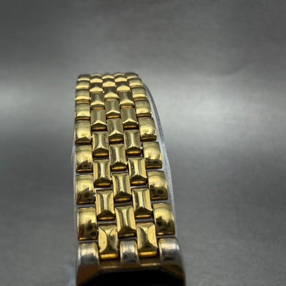 Citizen CQ Elegance Tank Watch Women 15mm Black Dial Gold Tone New Battery VTG4