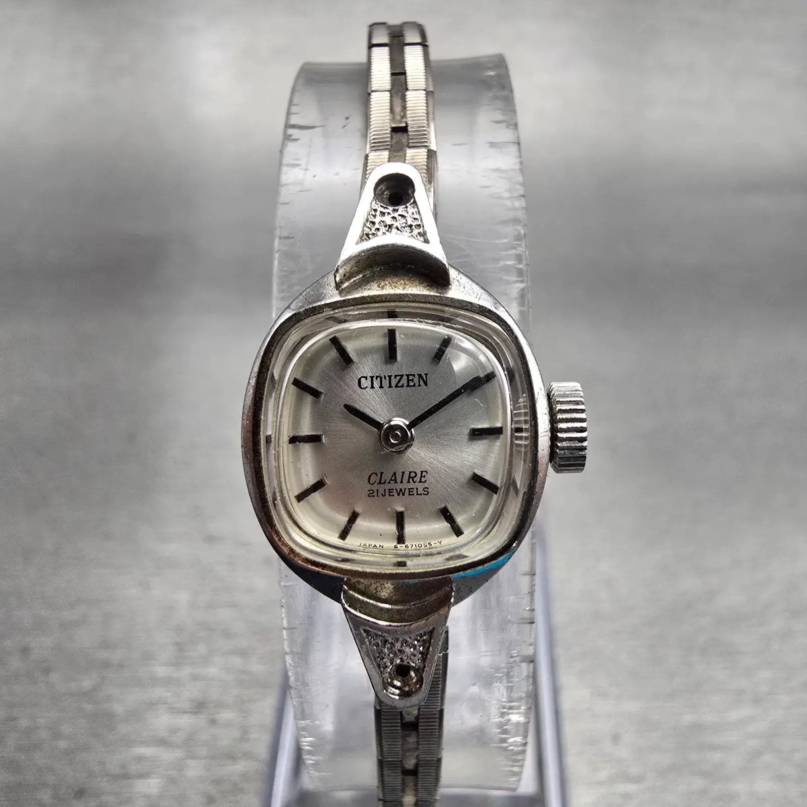 Citizen Claire Watch Women 14mm Silver Dial Silver Tone 4-671465 Vintage Works0
