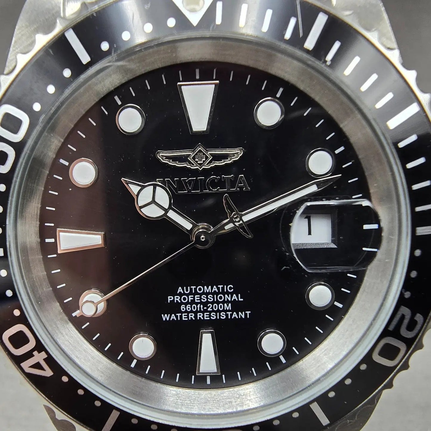 Invicta Pro Diver Automatic Watch Men 42mm Black Dial Steel Date 30091 Runs1