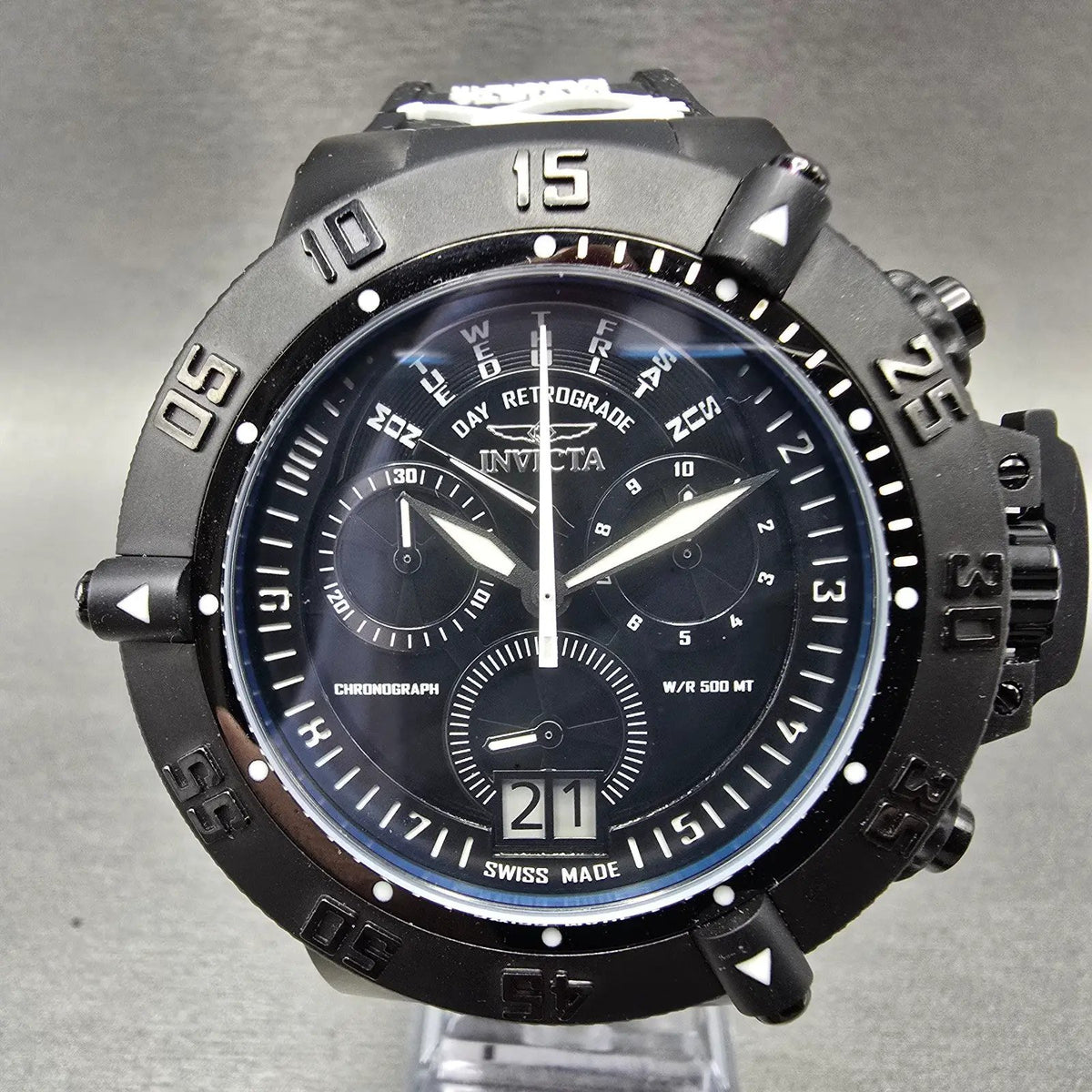 Invicta Subaqua Noma III Chronograph Big Date Watch Men 50mm Black White New Bat0